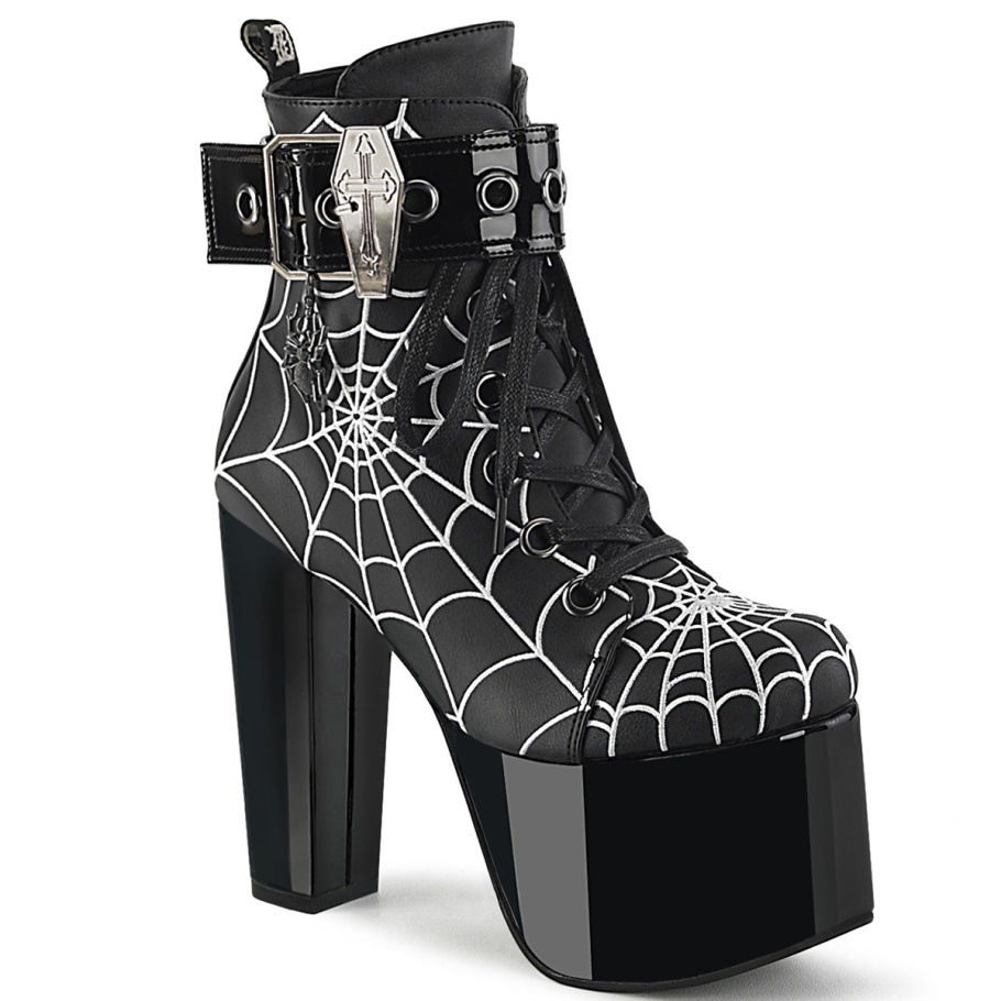 Torment-51 Demonia Botas Cuero Vegano Negro