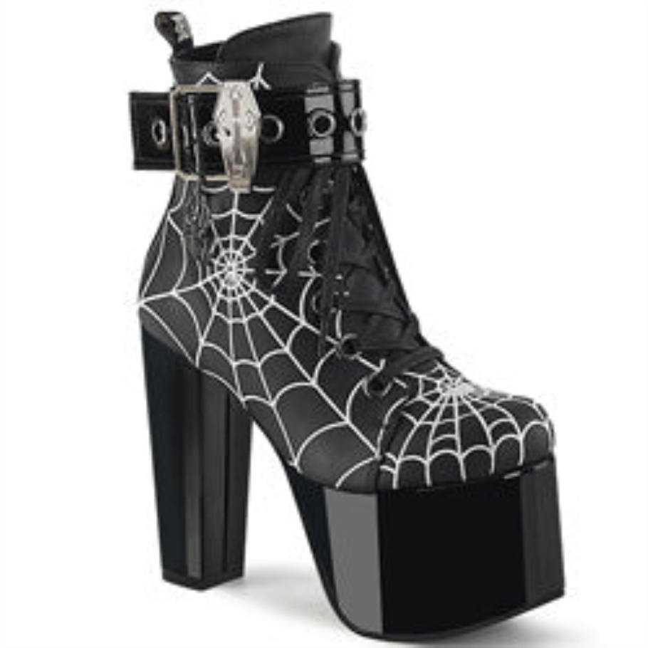 Torment-51 Demonia Botas Cuero Vegano Negro