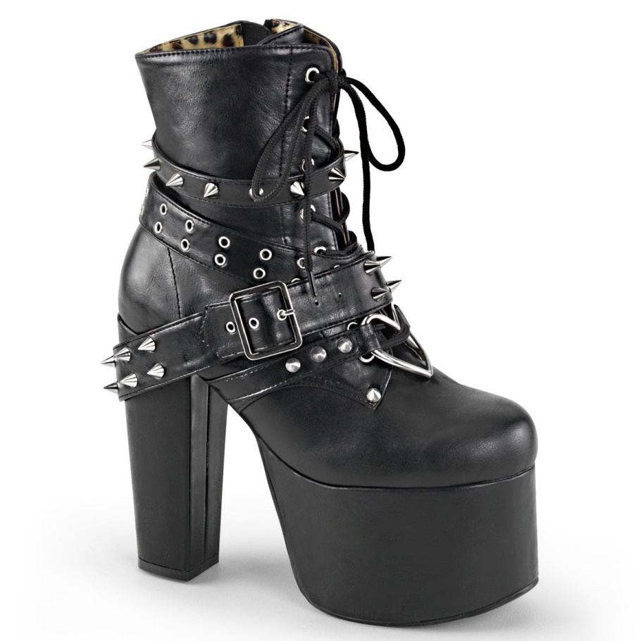 Torment-700 Botas Demonia Cuero Vegano Negro