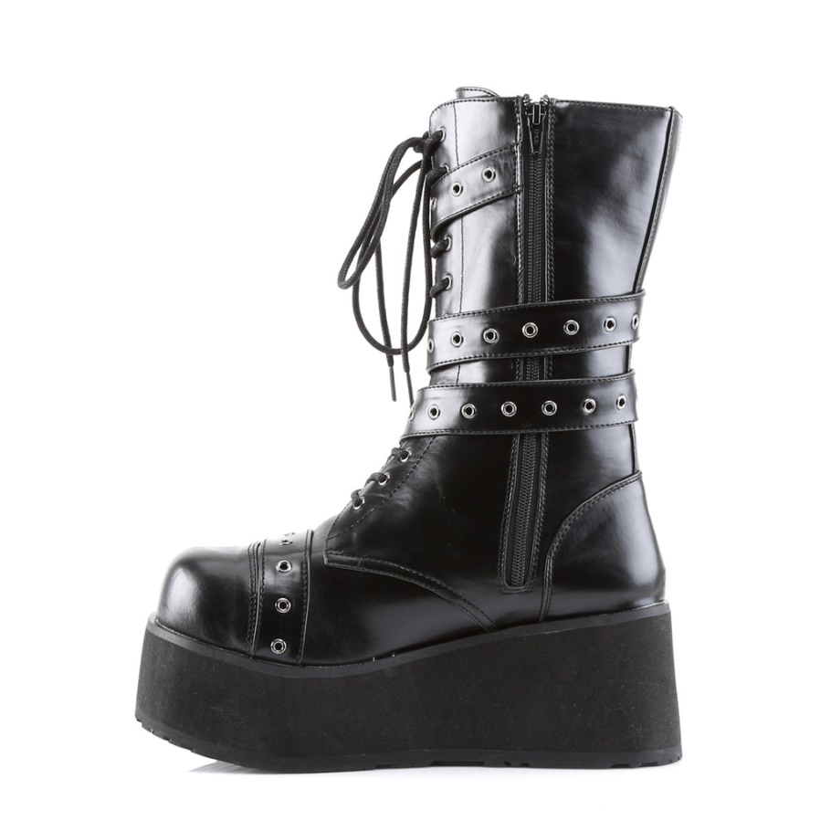Trashville-205 Demonia Botas Cuero Vegano Negro