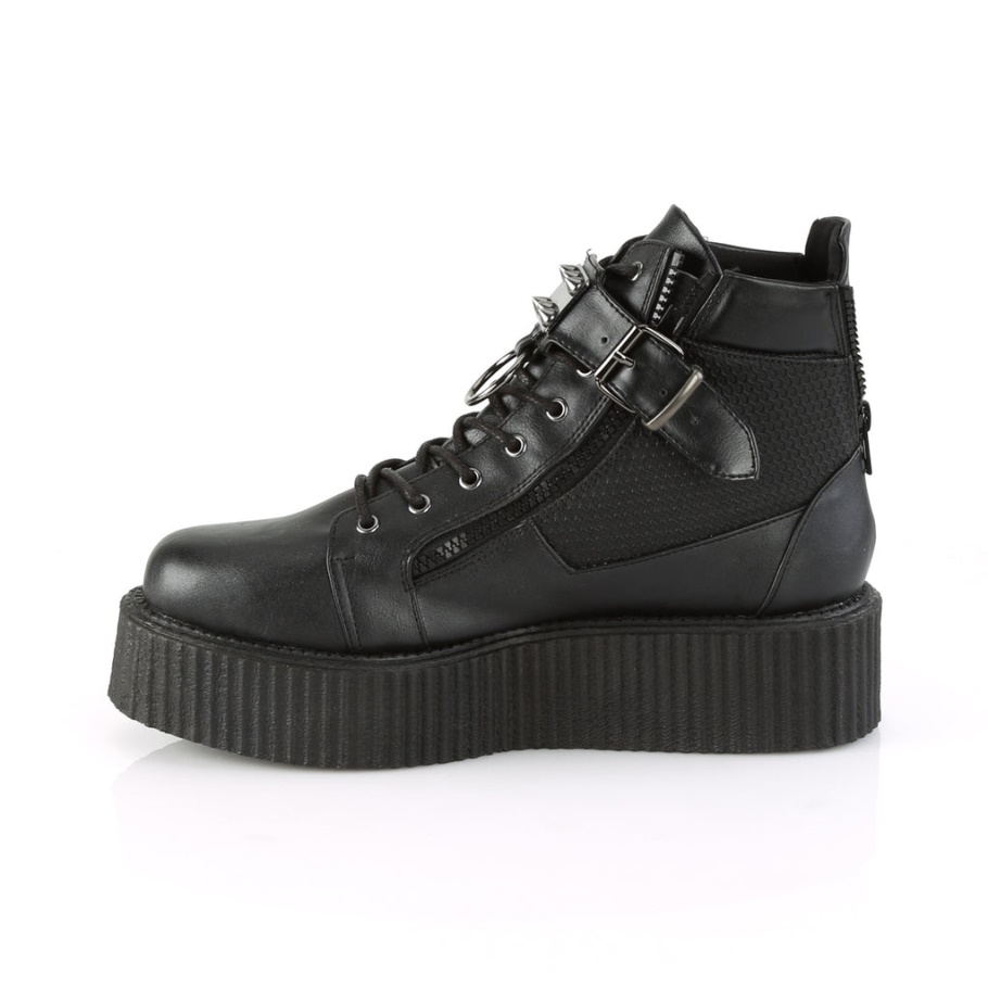 V-creeper-566 Demonia Spain Cuero Vegano Negro
