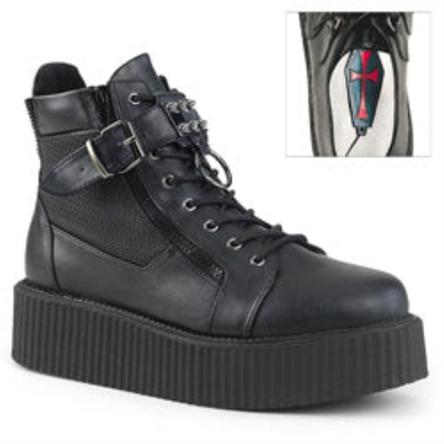 V-creeper-566 Demonia Spain Cuero Vegano Negro