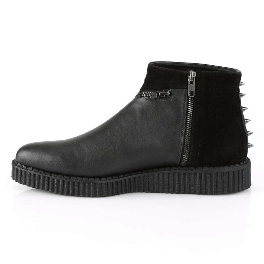 V-creeper-750 Cuero Vegano Negro-microfibra Demonia Botas