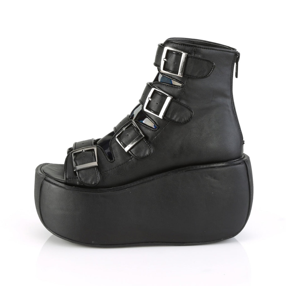 Violet-150 Demonia Botas Cuero Vegano Negro-holograma