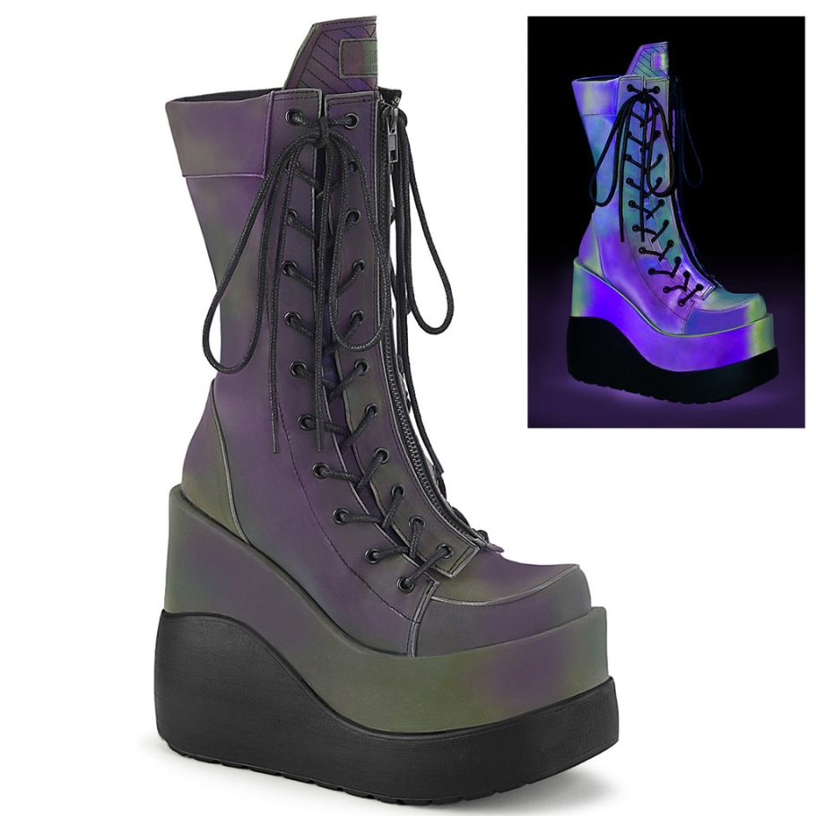 Void-118 Demonia Botas Verde Multi Reflectante