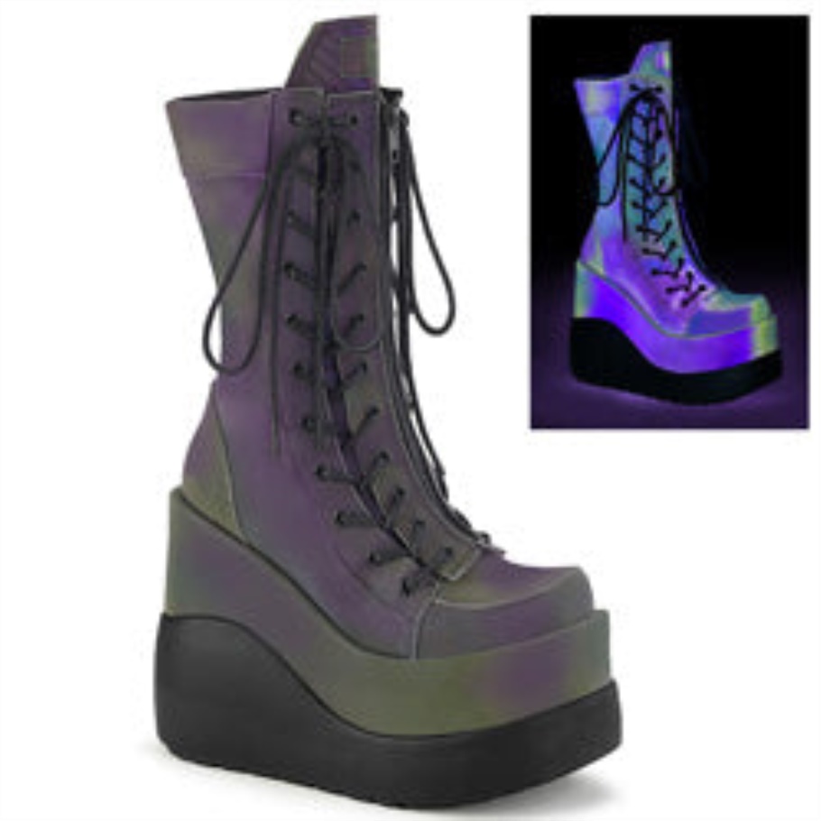 Void-118 Demonia Botas Verde Multi Reflectante