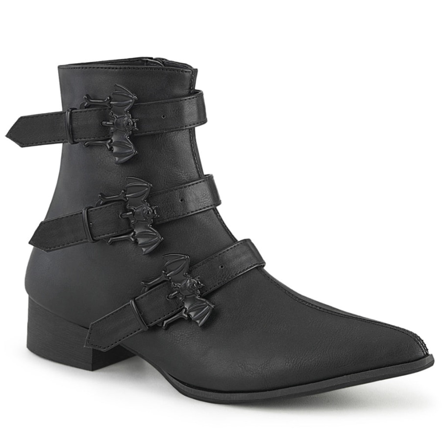 Warlock-50-b Demonia Botas Cuero Vegano Negro
