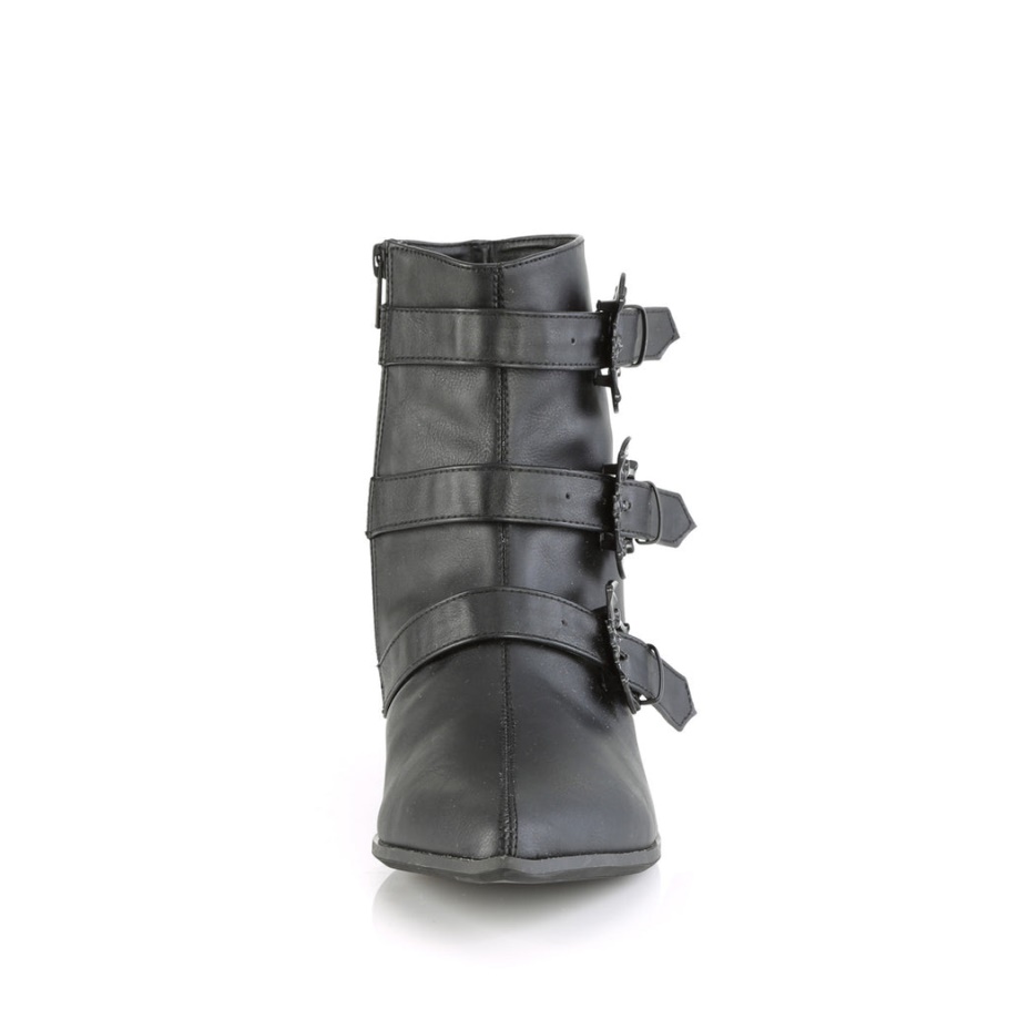 Warlock-50-b Demonia Botas Cuero Vegano Negro
