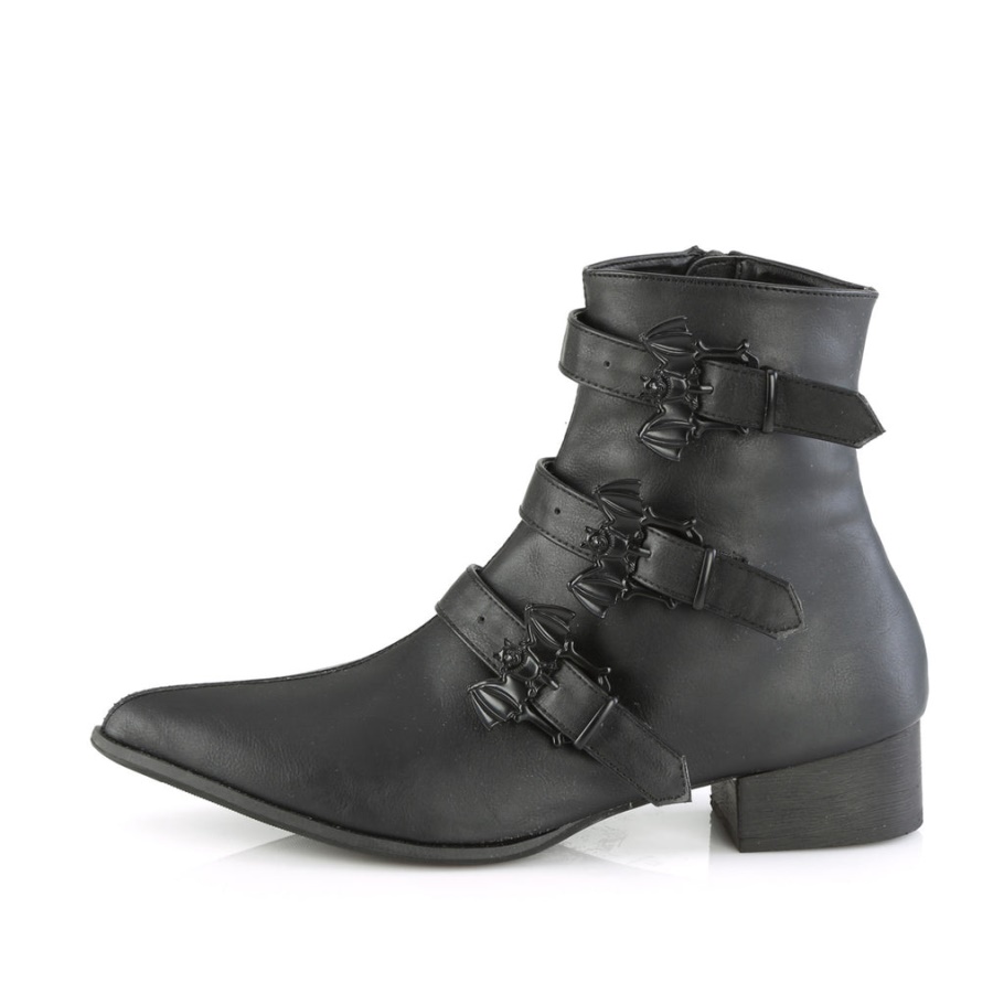 Warlock-50-b Demonia Botas Cuero Vegano Negro
