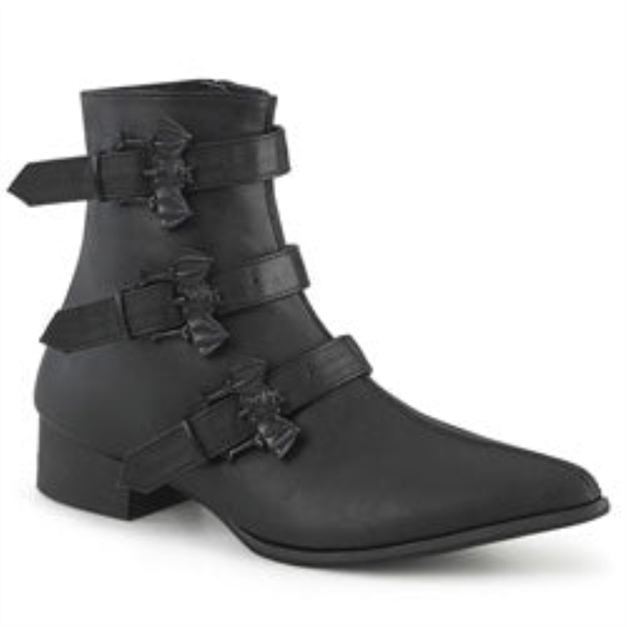 Warlock-50-b Demonia Botas Cuero Vegano Negro