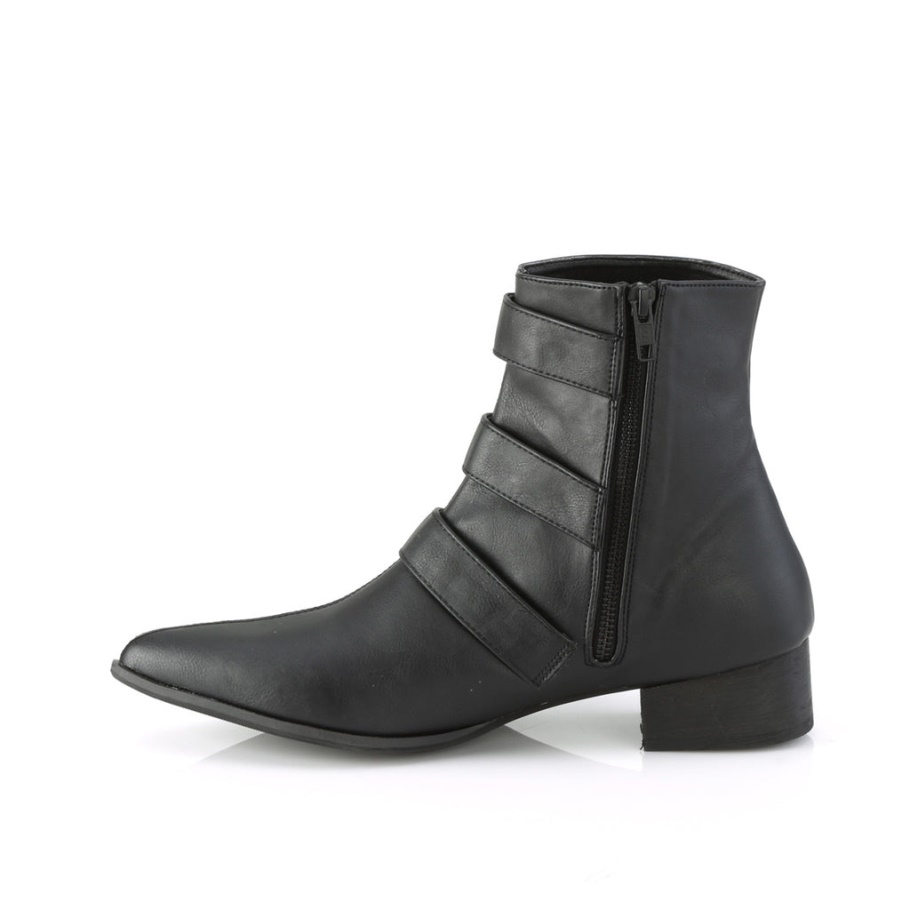 Warlock-50-c Negro Cuero Vegano Demonia Botas