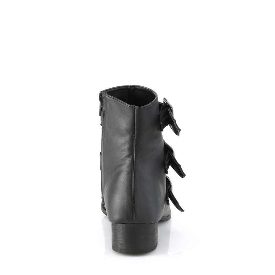Warlock-50-c Negro Cuero Vegano Demonia Botas