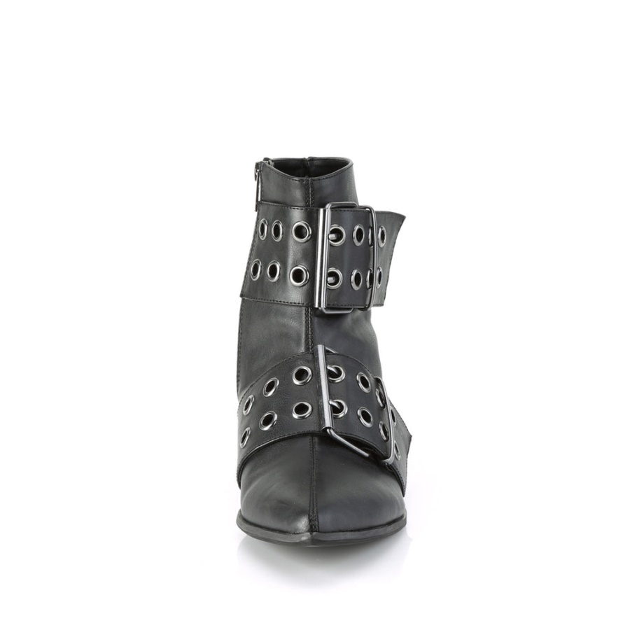Warlock-55 Demonia Botas Cuero Vegano Negro