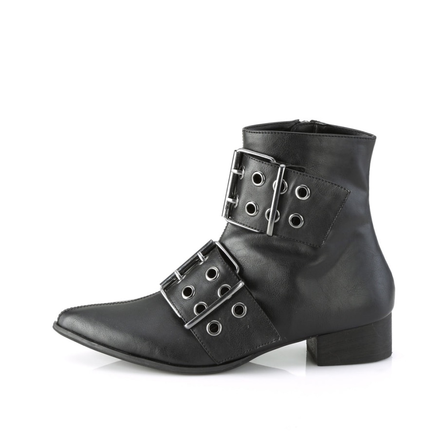 Warlock-55 Demonia Botas Cuero Vegano Negro
