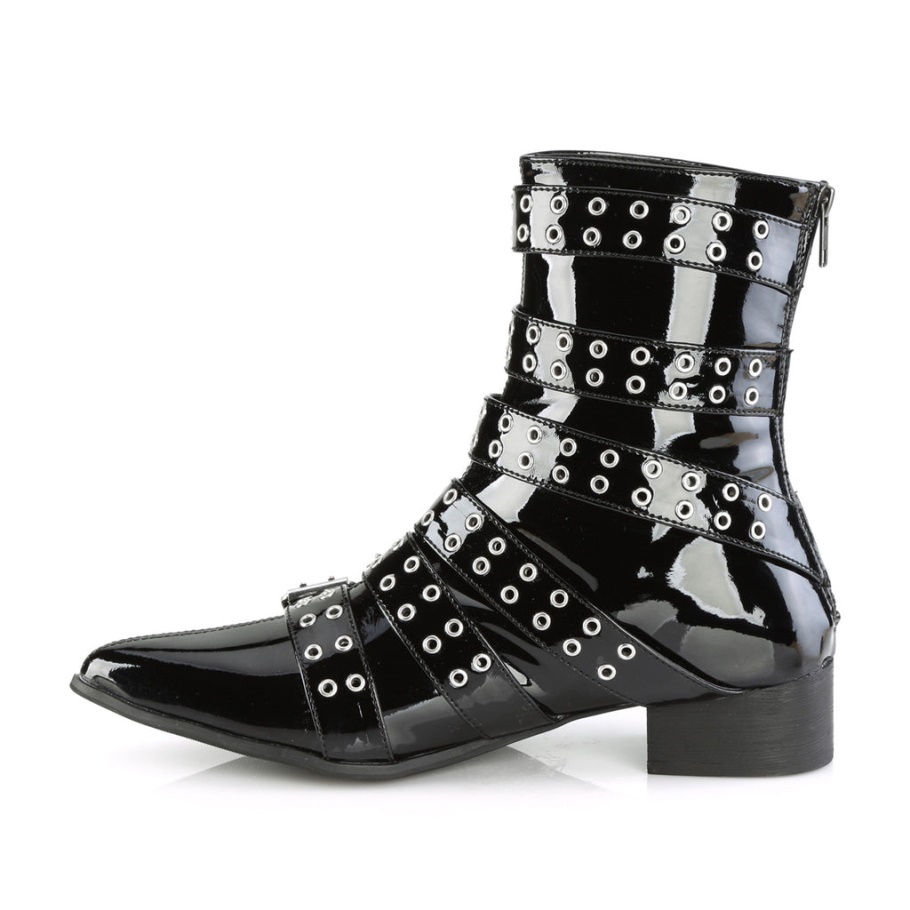Warlock-70 Charol Negro Demonia Botas
