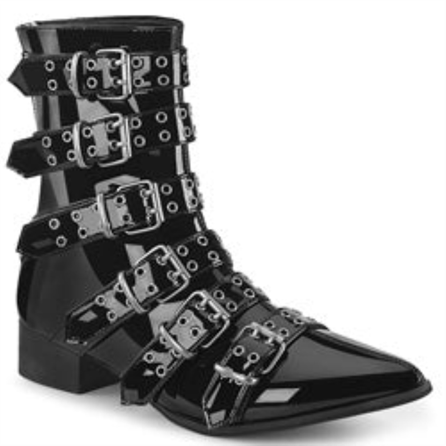 Warlock-70 Charol Negro Demonia Botas