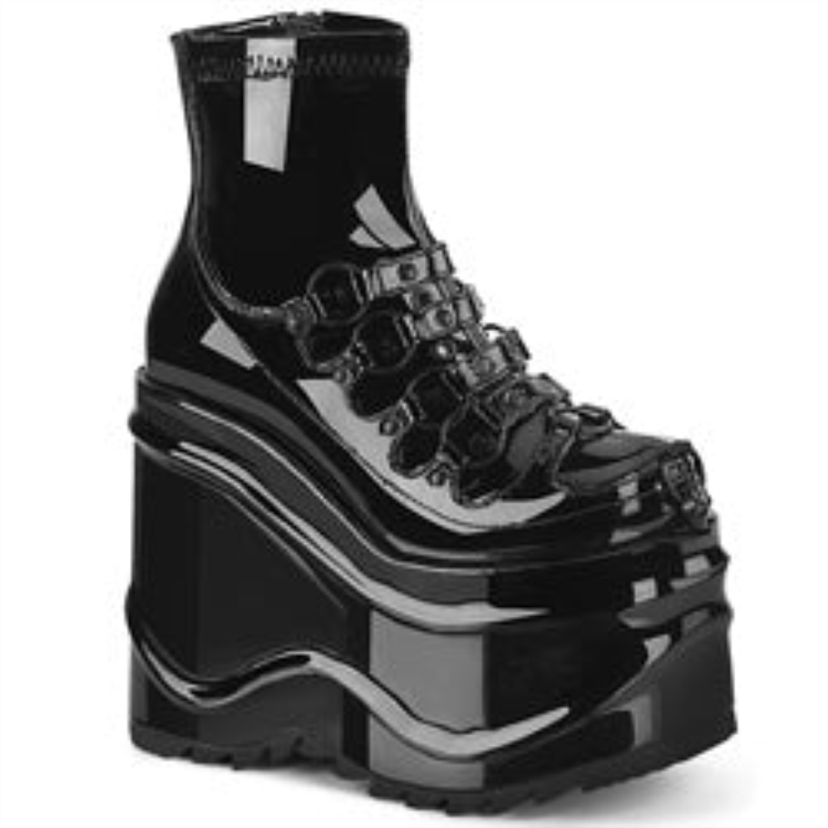 Wave-110 Botas Demonia Charol Negro